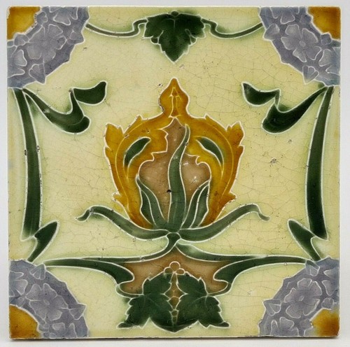 Antique fireplace tile - antique,