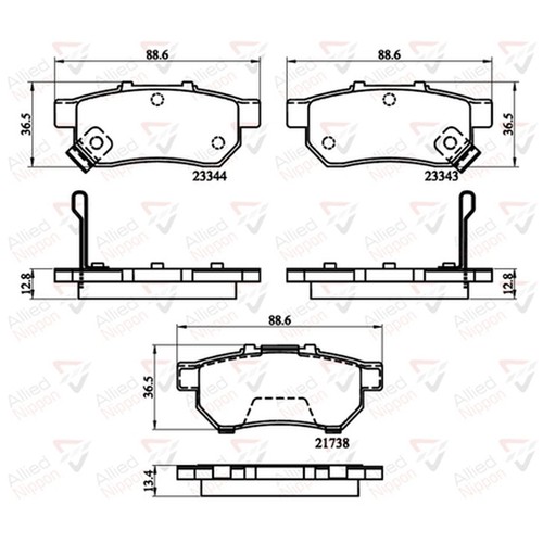 Brake pads set for honda - brake,