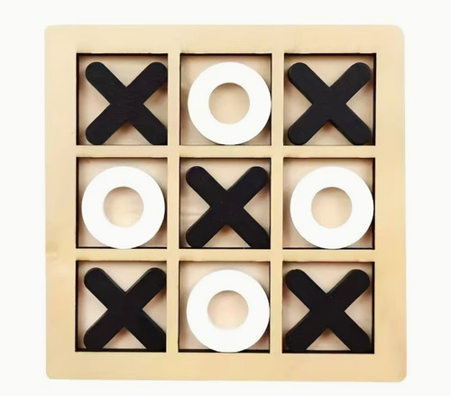 Wooden tic tac toe - wooden, &