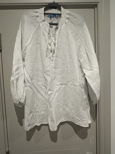 White baggy cheesecloth cotton - white,