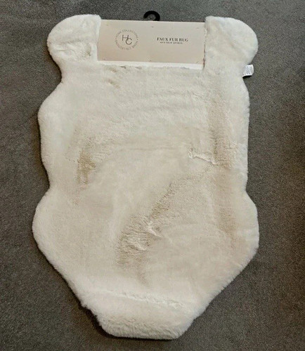 Cream faux fur rug high - high, pile