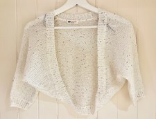 Girls Silver sequin knitted  Shrug 10 - 12 by H&M