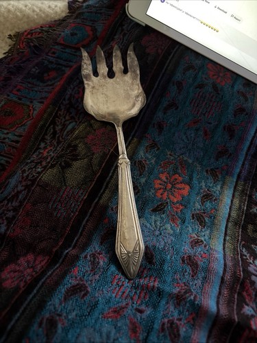 Art deco serving fork sterling - deco,