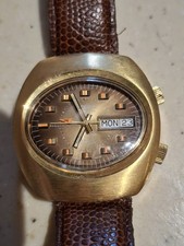 Vintage 1960s 70s Sicura Alarm Mens Watch Swiss Made Self Winding 17 Jewel Heavy