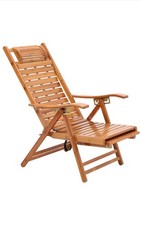 2 x Garden Sun Lounger  / Recliner. Folding Chair with Extendable Footrest