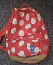 Official Disney Store Lilo And Stitch Backpack Rucksack Bag Red & White Hawaii