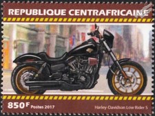 HARLEY DAVIDSON DYNA LOW RIDER S Motorcycle Motorbike Stamp 2017 Central Africa