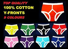 Men’s Y Front Briefs 9 Colours Opening Fly Top Quality Cotton Retro Vintage