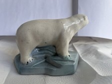 Vintage Ceramic Polar Bear Figurine, polar bear standing on an ice floe