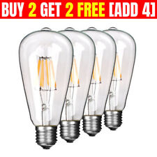 Vintage Style Edison E27 2/4/6W Screw LED Filament Light Bulb ST64 Globe Lamp UK