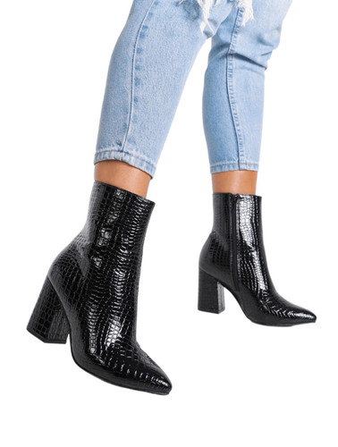 Boo hoo black patent - black, leather