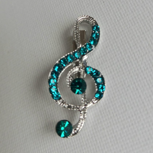 Silver tone treble clef - silver,