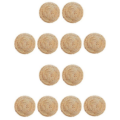 Round woven rattan placemats - round,