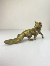 Vintage Solid Brass Fox Figurine - 1.1kg