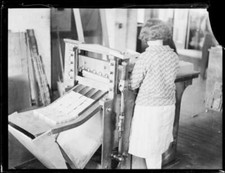 Woman operating a railway