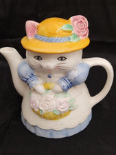 Vintage Ornamental Animal Cat Style Teapot ( A 89)