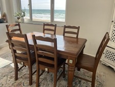 Country cottage style dining table and six chairs.hand made in the West Country.