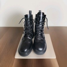 Alexander McQueen Men's Uk9 High Boots Black Leather Lace Up EU43