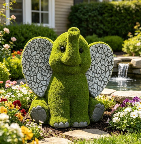 Animal garden ornament - ornament, moss