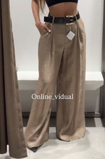 ZARA SATIN WIDE-LEG TROUSERS