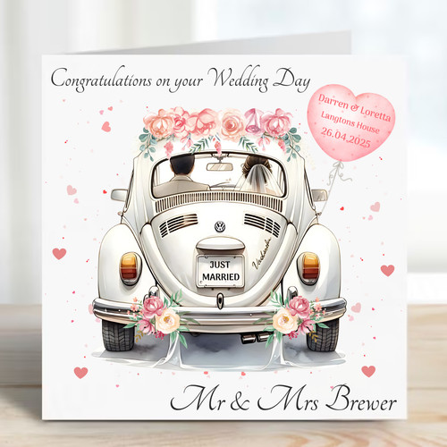 Personalised wedding day card - day,