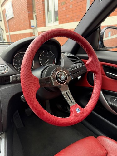 Red leather nardi style carbon - leather,