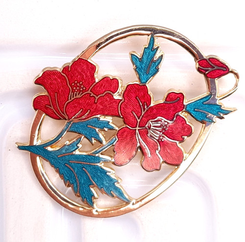 Vintage enamel flower brooch - vintage,