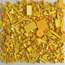LEGO 900g Yellow Bricks Plates & Parts Bundle Dishes Slopes Tiles Small Pieces