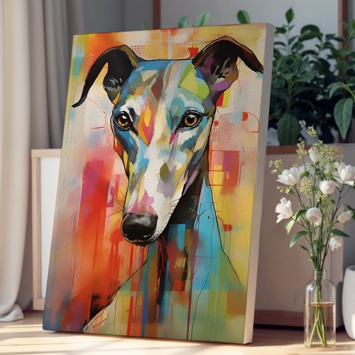 Greyhound abstract art - abstract, canvas