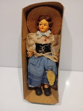 Vtg 1950s San Marino Souvenir Doll 7" Hand Painted Head Box Made in Italy Shoes