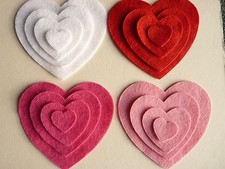 FELT HEART DIE CUT SHAPES FOR APPLIQUE CARD NEEDLECRAFT