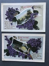 1914 Postcards Birthday Greetings Rural Country Scenes