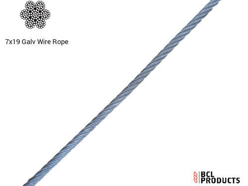 Galvanised wire rope 7x19 - galvanised,