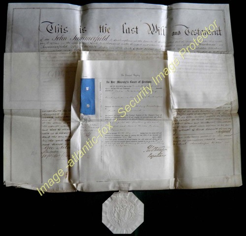1873 vellum probate will - 1873,