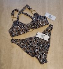 BAHIMI LONDON SNAKESKIN BRALETTE BIKINI SET SIZE S - 8 BNWT