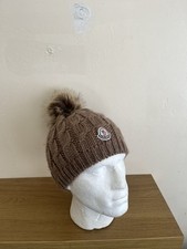 Women’s Moncler Wooly Brown Hat Beanie In Immaculate Condition
