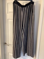 NEXT LOOSE STRIPED WIDE TROUSERS WITH ELASTICATED WAIST SIZE 20