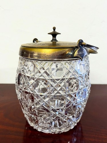 Victorian cut crystal biscuit - crystal,