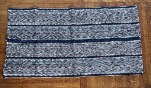 Vintage rag rug woven - rug, throw
