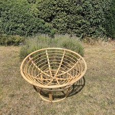 Vintage 1970’s Papasan Bamboo Cane Wicker Lounge Conservatory Chair Tiki Boho 