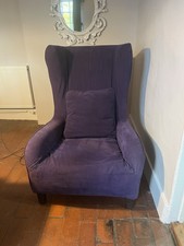 Purple wingback armchair. Used but in great condition.