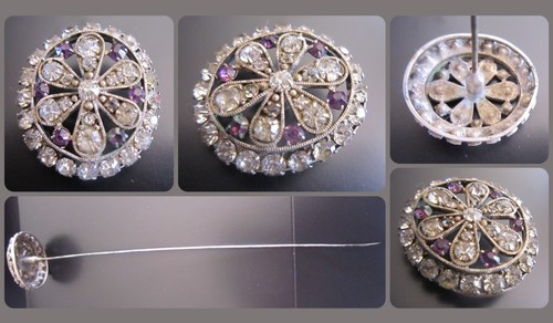 Vintage hat pin glitzy with - pin,,