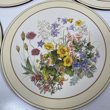 Boxed Pimpernel Deluxe Round Table Place Mats Meadow Flowers X 6