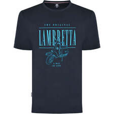 Lambretta Clothing SS0008 Scooter Artwork T Shirt Navy- 2XL. SALE