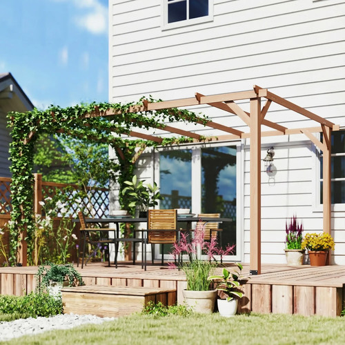Wooden pergola kit 4x3m - wooden,