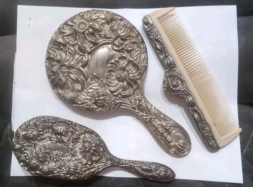 Vintage vanity set silver - vanity,
