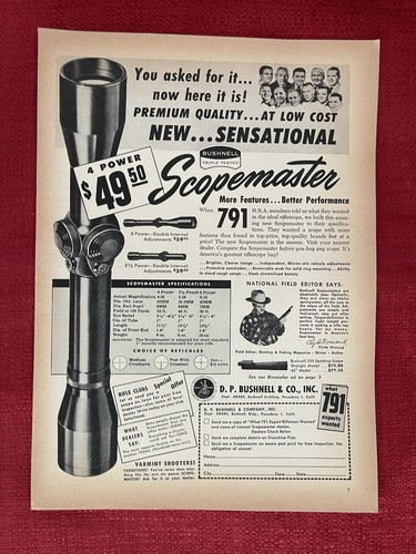Vintage 1954 print bushnell - ad,
