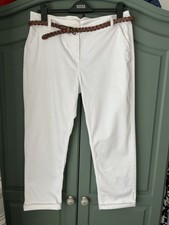 Marks And Spencer Ladies M&S  Peruna White Chino Trousers Size 14 Med Buy It Now