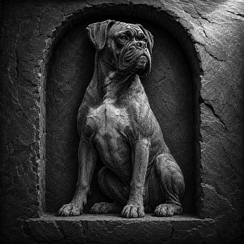 Boxer dog engraved - boxer, slate