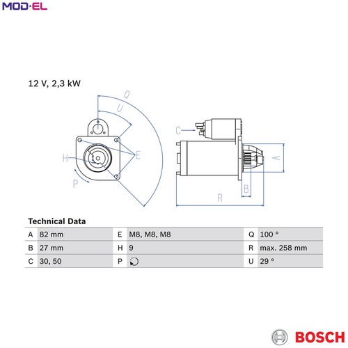 Starter 986 018 950 for - starter,